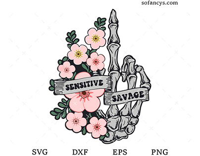 Sensitive Savage SVG DXF EPS PNG Cut Files