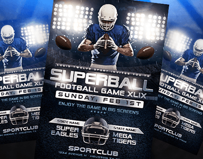 Superbowl or College Football Flyer PSD Template