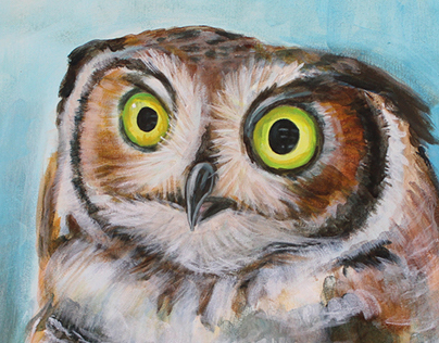 Painting of Great-Horned Owl