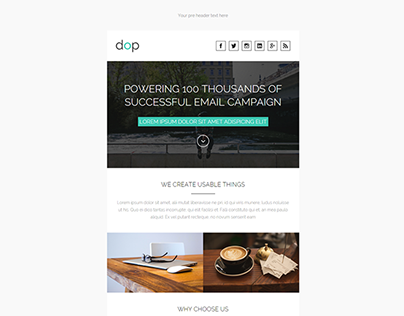 Dop, Modern Email Template + Online Editor Access