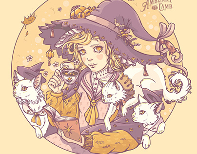 witch and cats