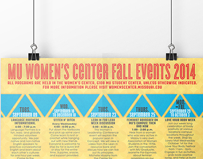 Mu Womens Center Calendar Design