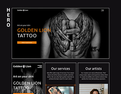 Tattoo studio website design concept