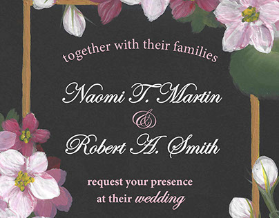 Wedding Invitation Typography on Original Painting