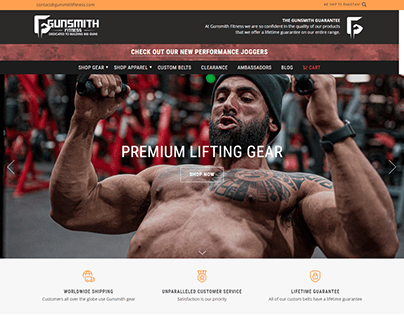 E commerce Web design for Gunsmith Fitness
