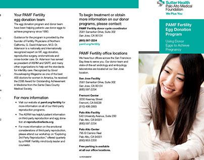 SH-PAMF - Fertility Egg Donation Program - Brochure