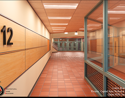 3d Renderings for design study for a lobby renovation