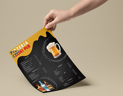 Projekt menu alkoholi dla Pizzeria Czeski Pub / 2021