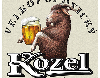 Kozel Beer Label illustrations by Steven Noble