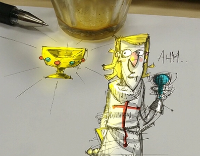 Sir Galahad from Spamalot - Coffeesketch in colour