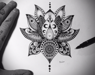 Lotus flower tattoo design