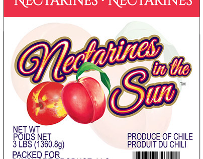 Nectarines in the Sun Clamshell Label