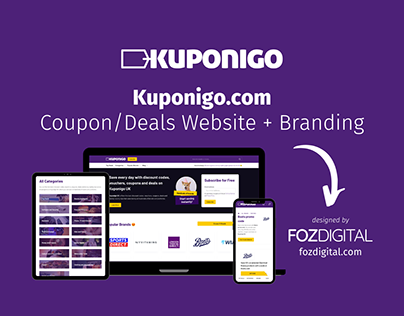 Kuponigo Coupon/Deals WordPress Website + Branding
