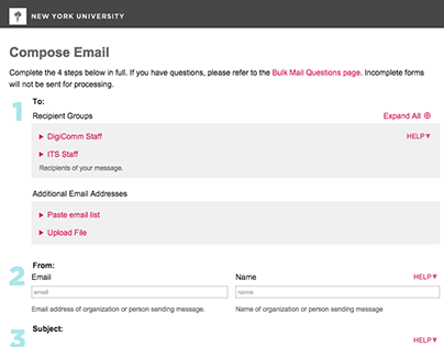 NYU Email Direct Redesign