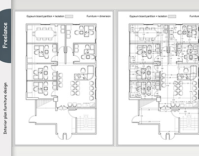 Interior furniture & ceiling plan design