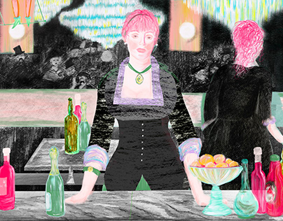 Edward Manet "Girl at the Bar" Mixed Media Recreation