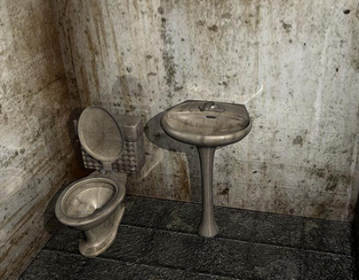 3D - Grisly toilet interior