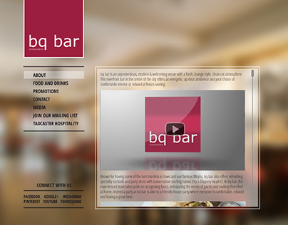 Web Design - BQ Bar, Singapore