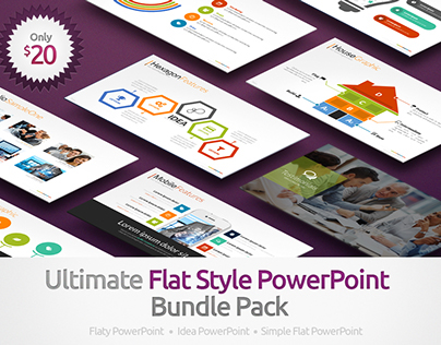Ultimate Flat Style PowerPoint Template Bundle Pack