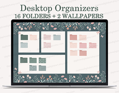 Floral Desktop Organizer Wallpaper Folder Icons