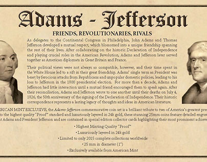 John Adams - Thomas Jefferson Lid Card