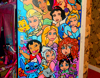 Disney bedroom door mural :) 