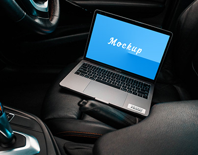 Macbook Pro in Car Mockup