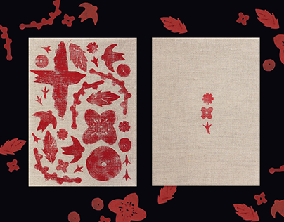 Ornaments of woodblock printing on textiles