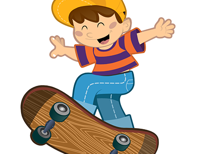 skateboarder kid vector