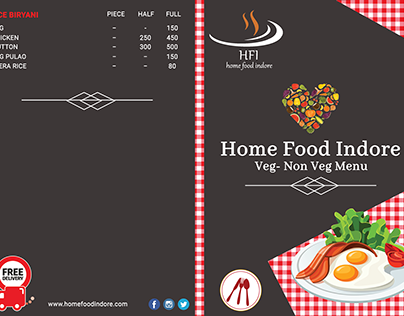 Home Food Indore Menu Design