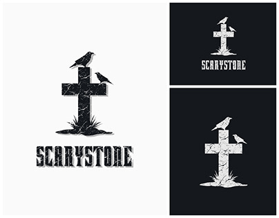 Tombstone Scary Horror Logo