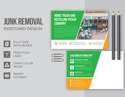 Junk Removal Company Postcard Design