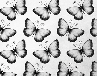 Grey Pattern Butterfly