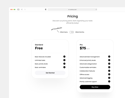 Lumina - Pricing UI