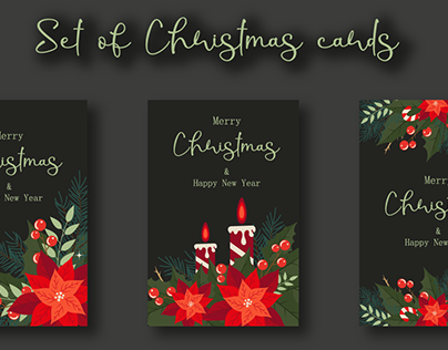 Set of Christmas card