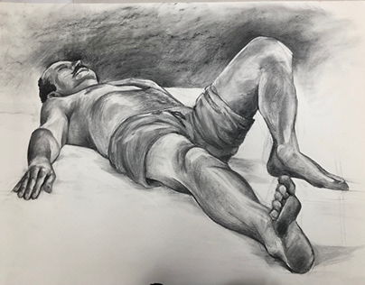 Charcoal on paper, 101/72 cm