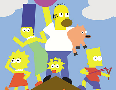 Simpsons: the movie cartaz no estilo Bauhaus