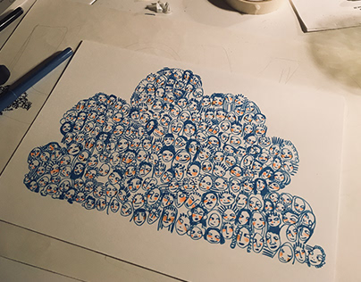 a cloud of loved ones