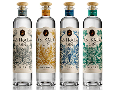 Astraea Gin - Packaging Illustrations