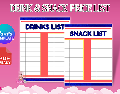 Drink and Snack Price list (PRESCHOOL)