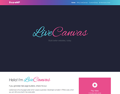 LiveCanvas Bootstrap 4