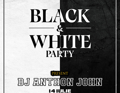 black white party poster