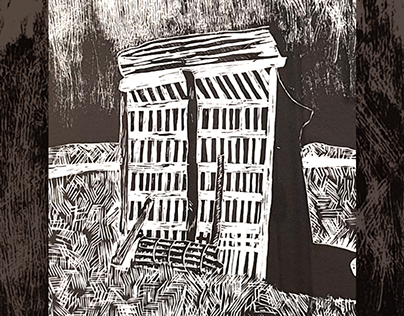 "Nowhere Shed" Woodcut Print