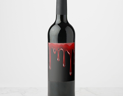 Blood Drips Black Wine Label