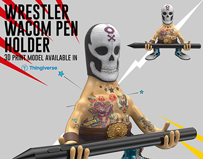 this is my version of Wrestler wacom Pen Holder, you ca