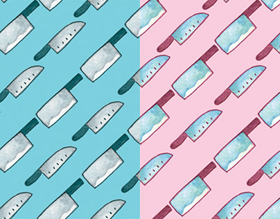 Flying Knives Seamless Pattern