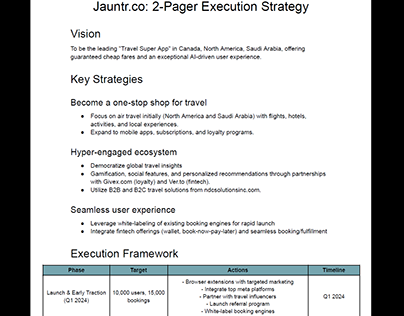 Jauntr 2-pager launch plan
