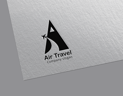Letter A airplane travel logo design