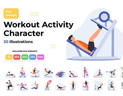 Flat Design Workout Activity Character