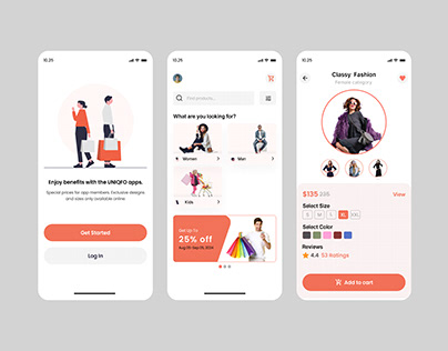 Shopping Mobile App Screen UI 2024